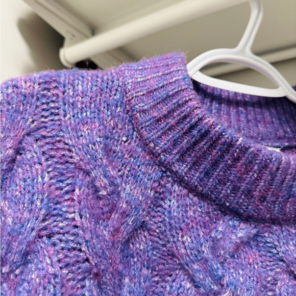 ZARA Purple Knit Sweater with Twists - Oversized Size S - Picture 4 of 6